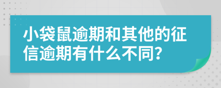 小袋鼠逾期和其他的征信逾期有什么不同？