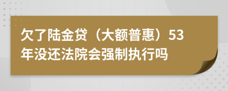 欠了陆金贷（大额普惠）53年没还法院会强制执行吗