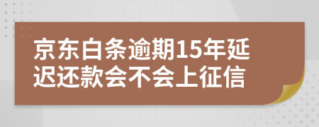 京东白条逾期15年延迟还款会不会上征信