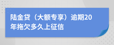 陆金贷（大额专享）逾期20年拖欠多久上征信