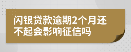 闪银贷款逾期2个月还不起会影响征信吗