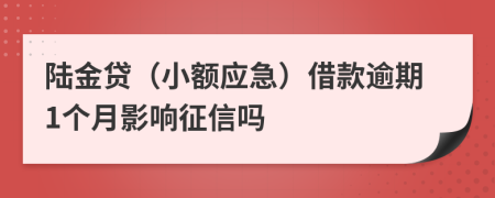 陆金贷（小额应急）借款逾期1个月影响征信吗