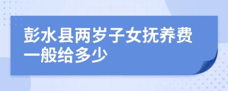 彭水县两岁子女抚养费一般给多少