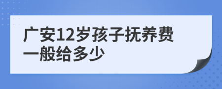 广安12岁孩子抚养费一般给多少