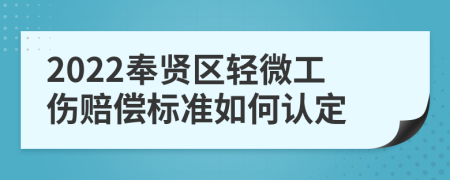 2022奉贤区轻微工伤赔偿标准如何认定