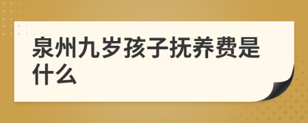 泉州九岁孩子抚养费是什么