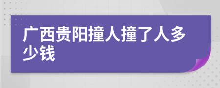 广西贵阳撞人撞了人多少钱