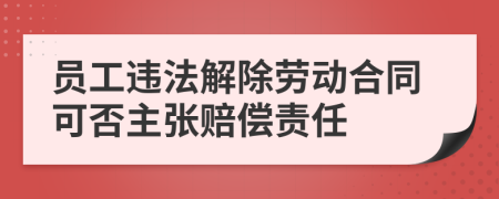 员工违法解除劳动合同可否主张赔偿责任