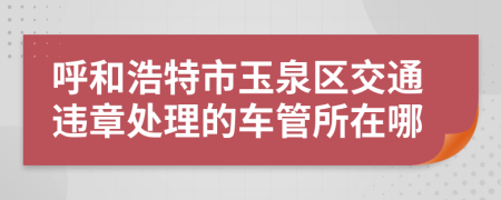 呼和浩特市玉泉区交通违章处理的车管所在哪