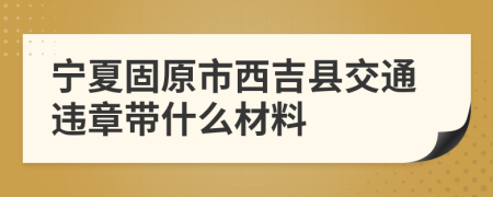 宁夏固原市西吉县交通违章带什么材料