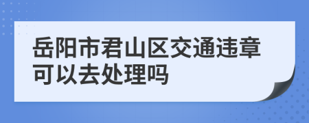 岳阳市君山区交通违章可以去处理吗