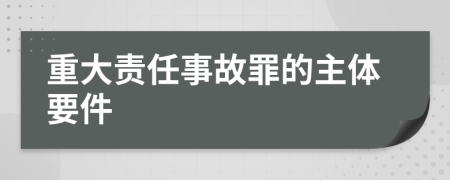 重大责任事故罪的主体要件