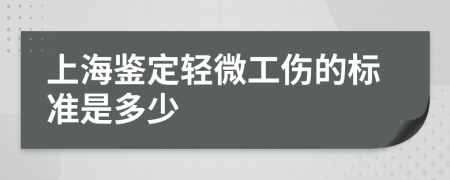 上海鉴定轻微工伤的标准是多少