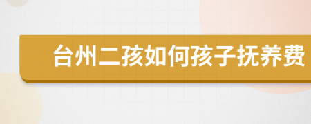 台州二孩如何孩子抚养费
