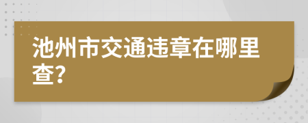 池州市交通违章在哪里查？