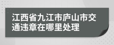 江西省九江市庐山市交通违章在哪里处理