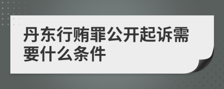 丹东行贿罪公开起诉需要什么条件