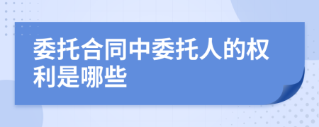 委托合同中委托人的权利是哪些