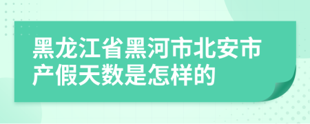 黑龙江省黑河市北安市产假天数是怎样的