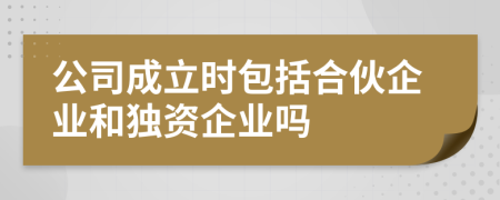 公司成立时包括合伙企业和独资企业吗