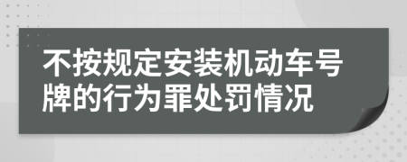 不按规定安装机动车号牌的行为罪处罚情况