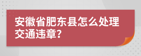 安徽省肥东县怎么处理交通违章？