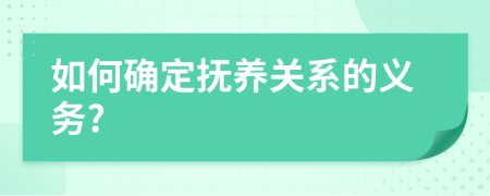 如何确定抚养关系的义务?