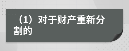 （1）对于财产重新分割的
