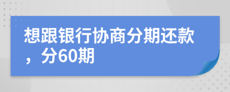 想跟银行协商分期还款，分60期