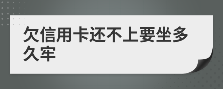 欠信用卡还不上要坐多久牢