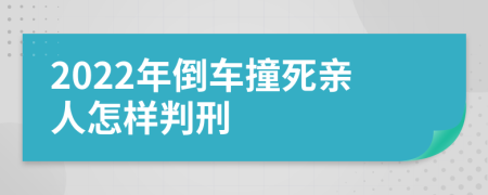 2022年倒车撞死亲人怎样判刑