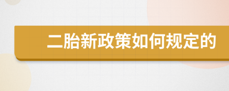 二胎新政策如何规定的