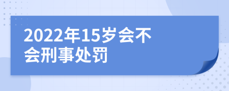 2022年15岁会不会刑事处罚