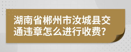 湖南省郴州市汝城县交通违章怎么进行收费？