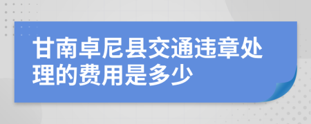 甘南卓尼县交通违章处理的费用是多少