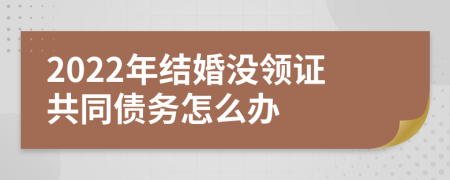 2022年结婚没领证共同债务怎么办