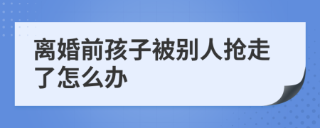 离婚前孩子被别人抢走了怎么办