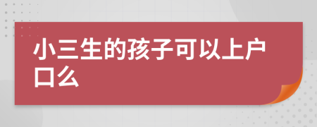 小三生的孩子可以上户口么