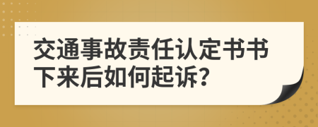 交通事故责任认定书书下来后如何起诉？