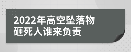 2022年高空坠落物砸死人谁来负责