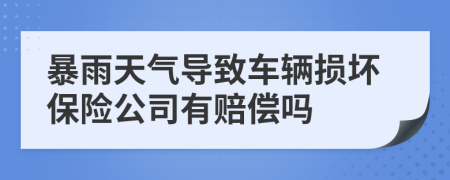 暴雨天气导致车辆损坏保险公司有赔偿吗