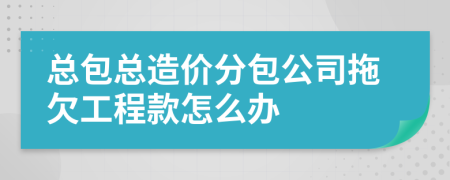 总包总造价分包公司拖欠工程款怎么办