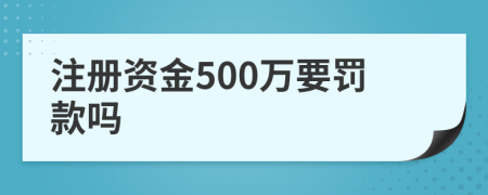 注册资金500万要罚款吗