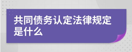 共同债务认定法律规定是什么