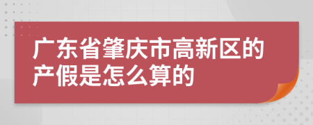 广东省肇庆市高新区的产假是怎么算的