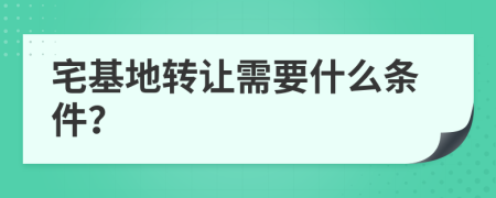 宅基地转让需要什么条件？