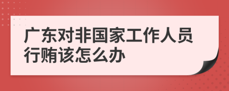 广东对非国家工作人员行贿该怎么办