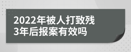 2022年被人打致残3年后报案有效吗