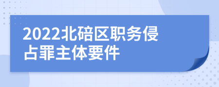 2022北碚区职务侵占罪主体要件
