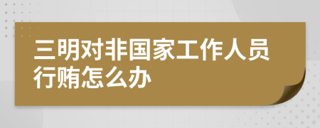 三明对非国家工作人员行贿怎么办